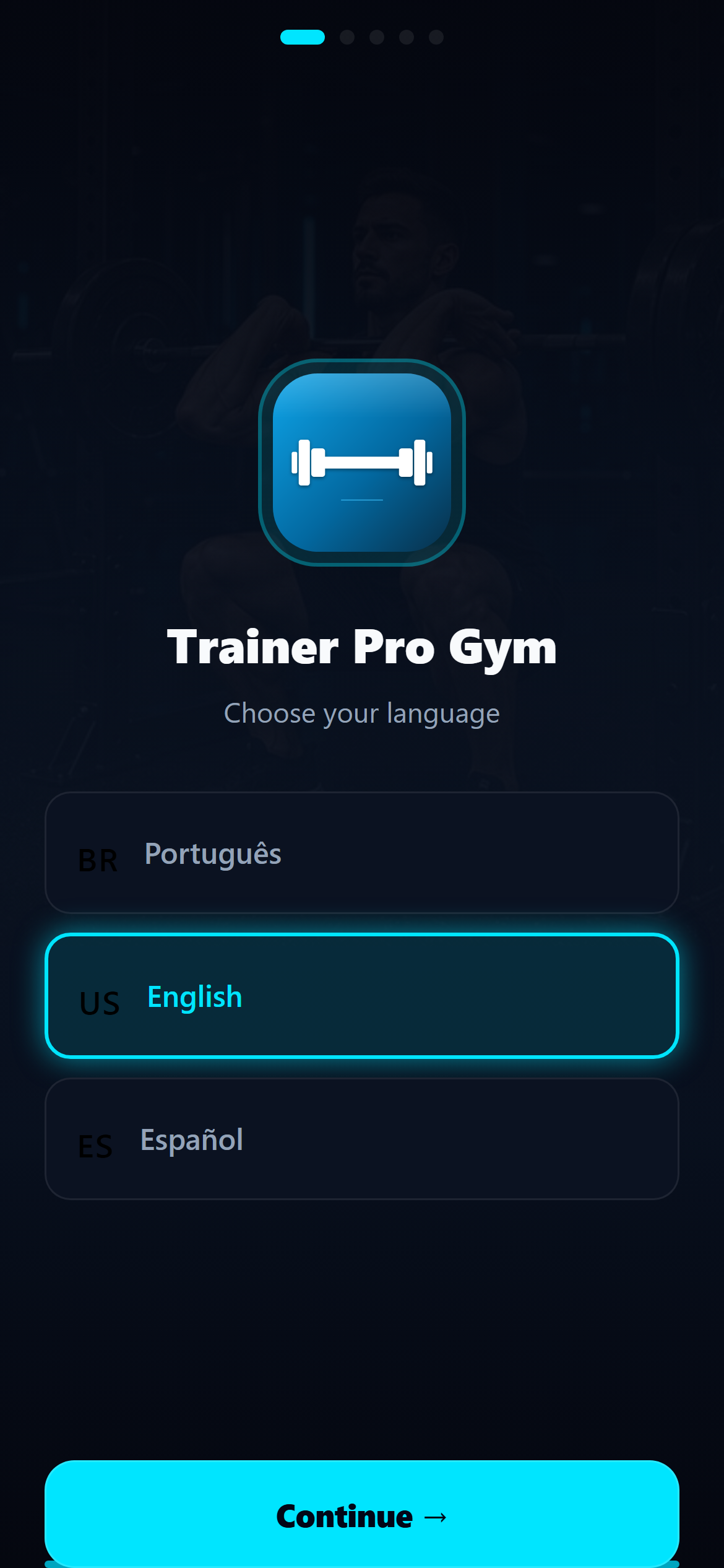 Trainer Pro Gym onboarding